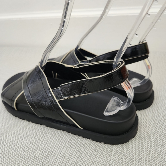 Zara black patent cross strap slingback open toe sandals - Picture 7 of 12